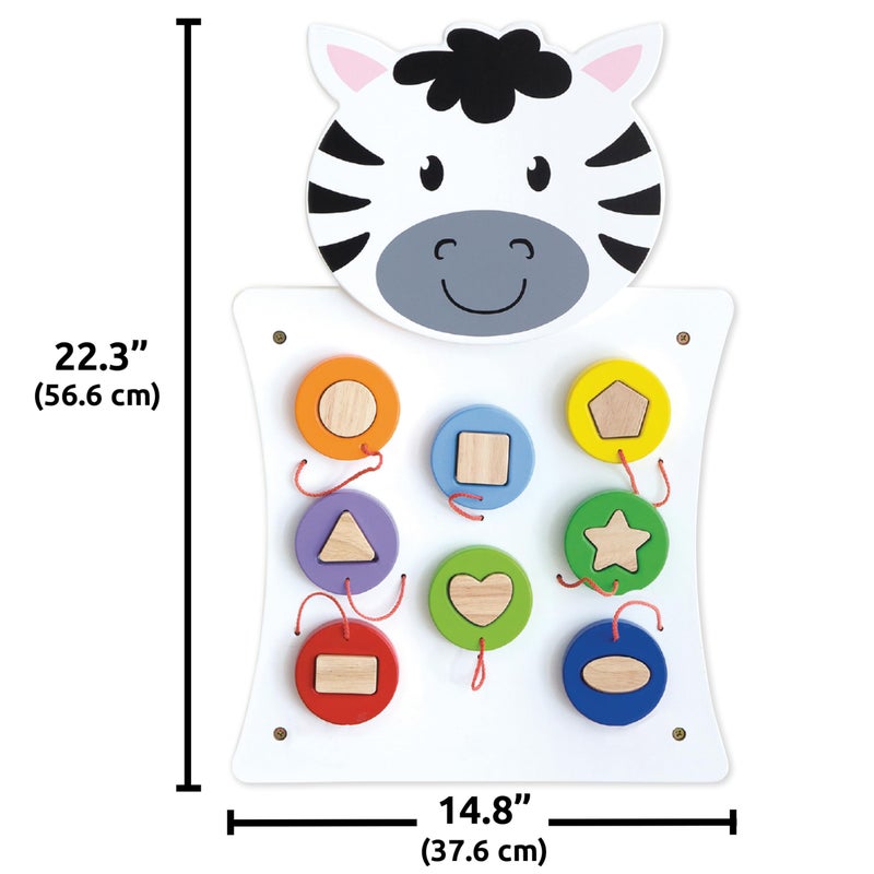 SPARK & WOW Zebra Activity Wall Panel | Ages 18m+ | Montessori Sensory Wall Toy | Nesting Shape Activity | Busy Board | Toddler Room Decor - Image 3